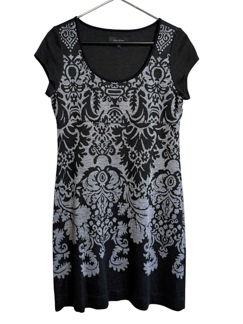 Karen Kane Black & Gray Knit Scoop Neck dress